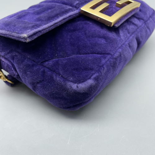 Fendi Baguette Velvet Calfskin Purple
