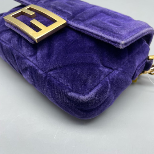 Fendi Baguette Velvet Calfskin Purple