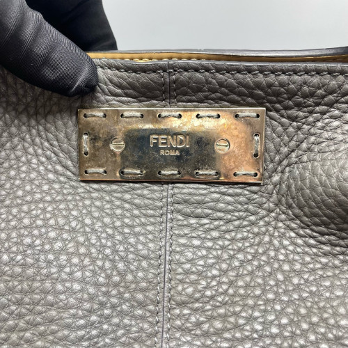 Fendi Briefcase Grained Calfskin Dark Grey Fendi Briefcase Grained Calfskin Dark Grey