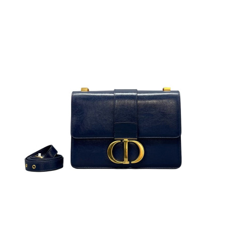 Dior 30 Montaigne Flap Bag Calfskin Dark Blue
