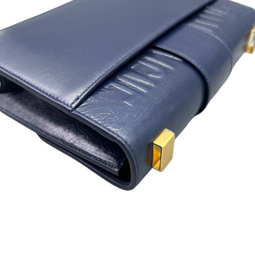 Dior 30 Montaigne Flap Bag Calfskin Dark Blue