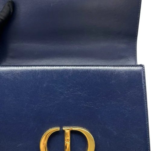 Dior 30 Montaigne Flap Bag Calfskin Dark Blue