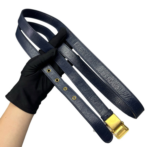 Dior 30 Montaigne Flap Bag Calfskin Dark Blue