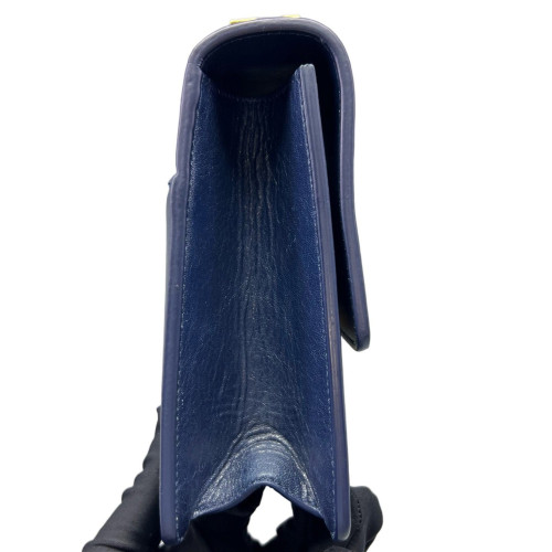 Dior 30 Montaigne Flap Bag Calfskin Dark Blue