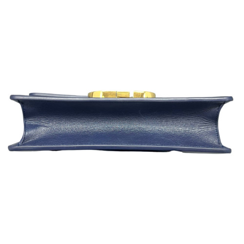 Dior 30 Montaigne Flap Bag Calfskin Dark Blue