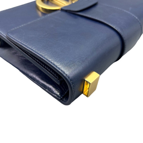 Dior 30 Montaigne Flap Bag Calfskin Dark Blue