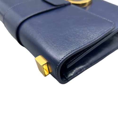 Dior 30 Montaigne Flap Bag Calfskin Dark Blue