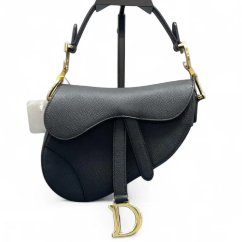 Dior Small Saddle Bag Grained Calfskin Black