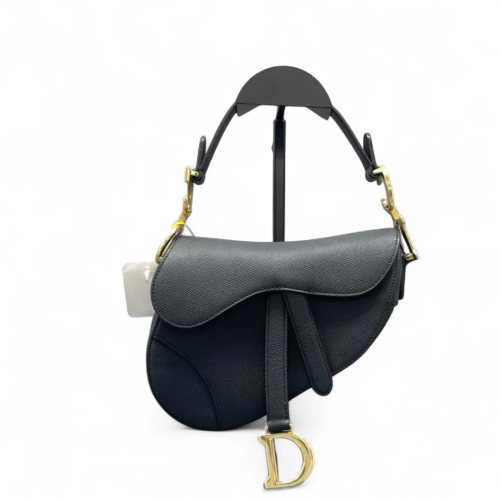 Dior Small Saddle Bag Grained Calfskin Black