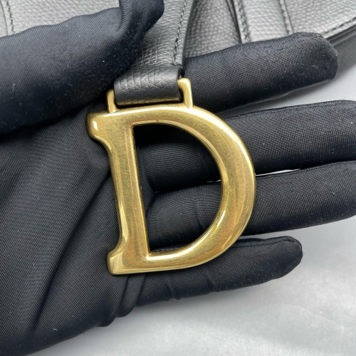 Dior Small Saddle Bag Grained Calfskin Black