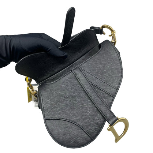 Dior Small Saddle Bag Grained Calfskin Black