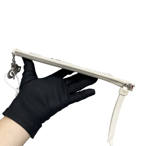 Dior Embroidered Clutch Calfskin White Dior Embroidered Clutch Calfskin White
