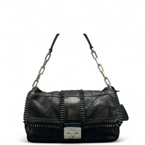 Dior Ruffle Chain Cannage New Lock Flap Lambskin Black Dior Ruffle Chain Cannage New Lock Flap Lambskin Black