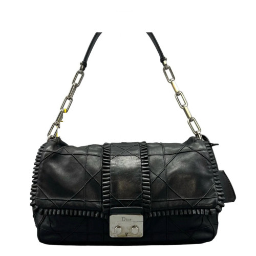 Dior Ruffle Chain Cannage New Lock Flap Lambskin Black Dior Ruffle Chain Cannage New Lock Flap Lambskin Black