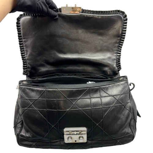 Dior Ruffle Chain Cannage New Lock Flap Lambskin Black Dior Ruffle Chain Cannage New Lock Flap Lambskin Black