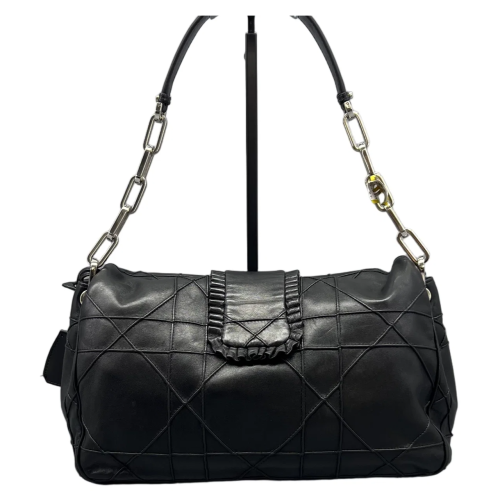Dior Ruffle Chain Cannage New Lock Flap Lambskin Black Dior Ruffle Chain Cannage New Lock Flap Lambskin Black