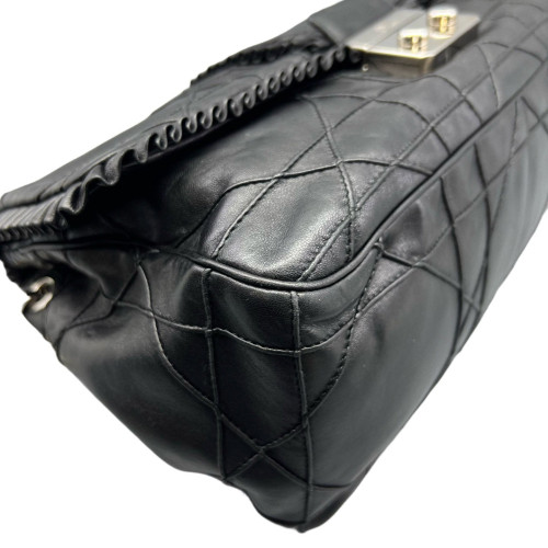 Dior Ruffle Chain Cannage New Lock Flap Lambskin Black Dior Ruffle Chain Cannage New Lock Flap Lambskin Black
