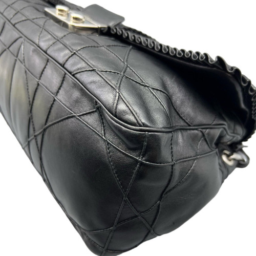 Dior Ruffle Chain Cannage New Lock Flap Lambskin Black Dior Ruffle Chain Cannage New Lock Flap Lambskin Black