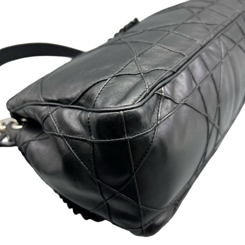 Dior Ruffle Chain Cannage New Lock Flap Lambskin Black Dior Ruffle Chain Cannage New Lock Flap Lambskin Black