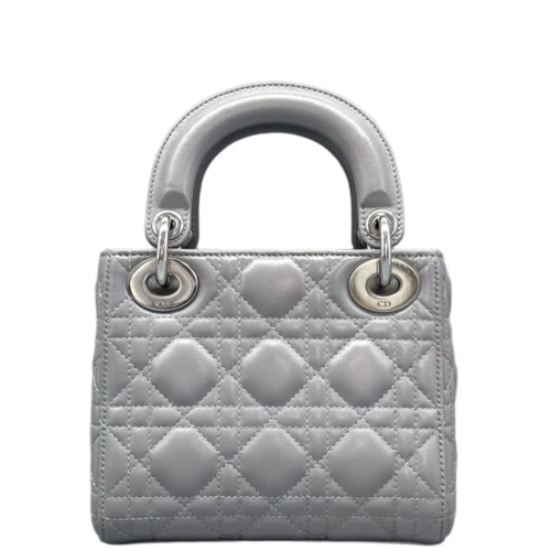 Dior Cannage Strass Mini Lady Dior Lambskin Grey