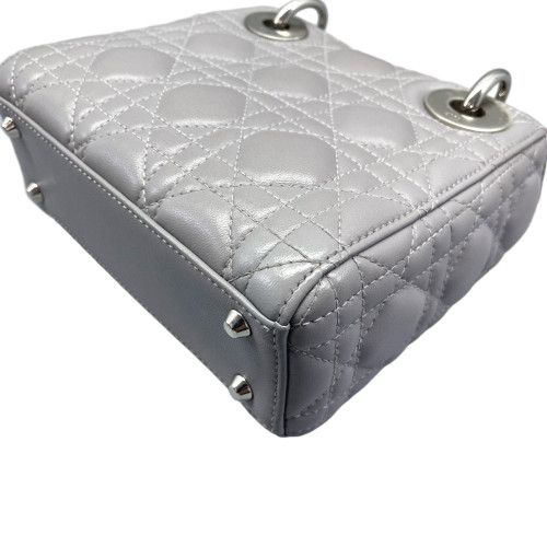 Dior Cannage Strass Mini Lady Dior Lambskin Grey