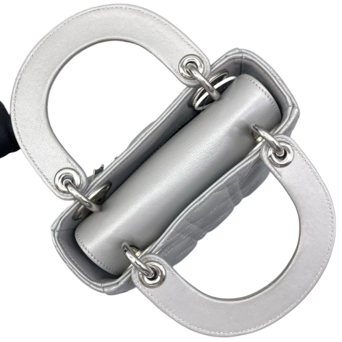 Dior Cannage Strass Mini Lady Dior Lambskin Grey