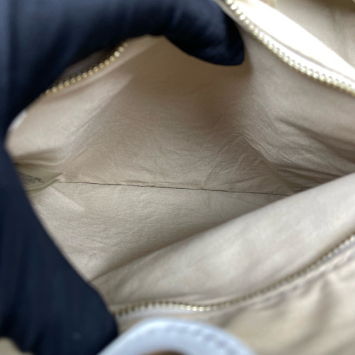 Burberry Small Canterbury Tote Haymarket Check Calfskin White Beige Black