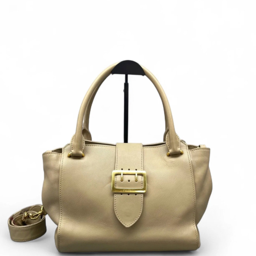 Burberry Medium Buckle Tote Calfskin Khaki