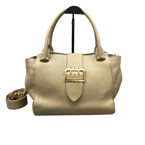Burberry Medium Buckle Tote Calfskin Khaki