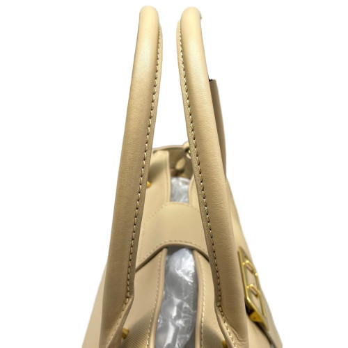 Burberry Medium Buckle Tote Calfskin Khaki