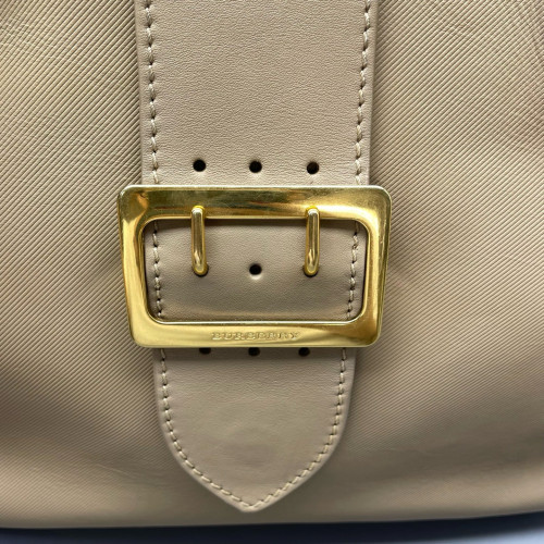 Burberry Medium Buckle Tote Calfskin Khaki