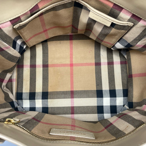 Burberry Medium Buckle Tote Calfskin Khaki