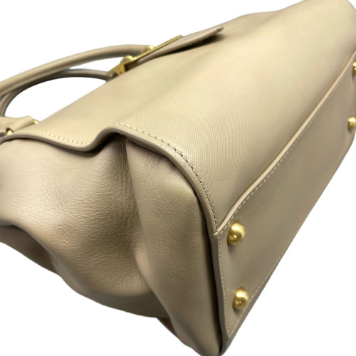 Burberry Medium Buckle Tote Calfskin Khaki