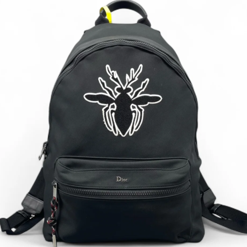 Dior Embroidered Rider Backpack Canvas Black