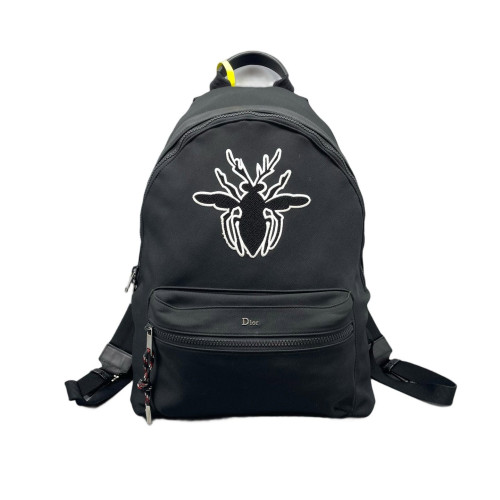 Dior Embroidered Rider Backpack Canvas Black
