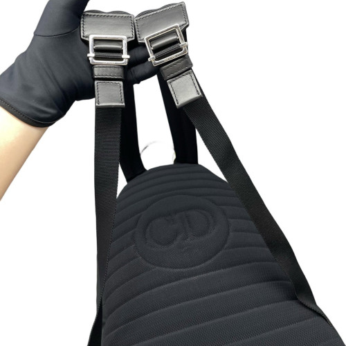 Dior Embroidered Rider Backpack Canvas Black