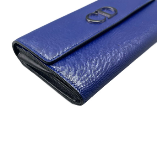 Dior Lady Dior Continental Wallet  Grained Calfskin Blue