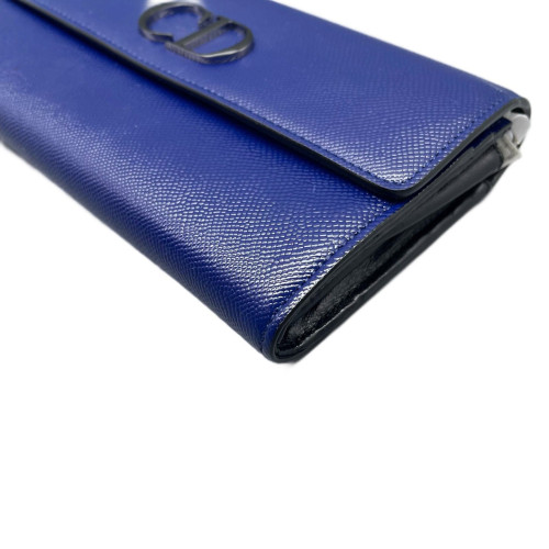 Dior Lady Dior Continental Wallet  Grained Calfskin Blue
