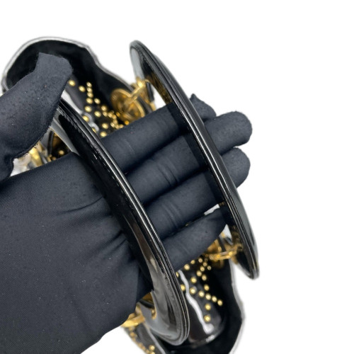 Dior Cannage Studded Medium Lady Dior Patent Calfskin Black