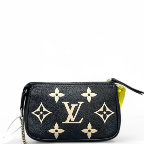 Louis Vuitton Mini Pochette Accessories Empreinte Monogram Giant Black White