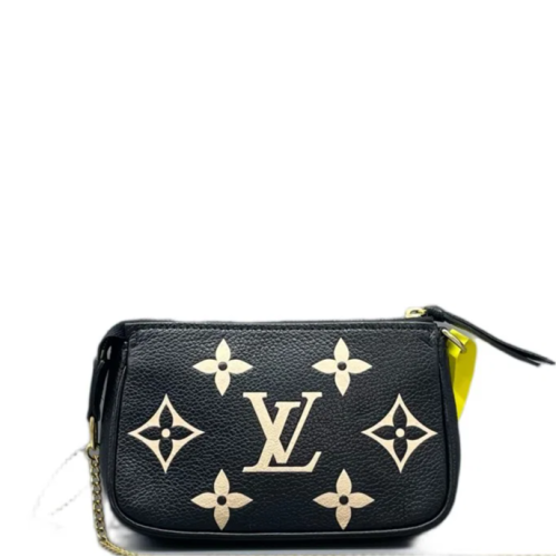 Louis Vuitton Mini Pochette Accessories Empreinte Monogram Giant Black White