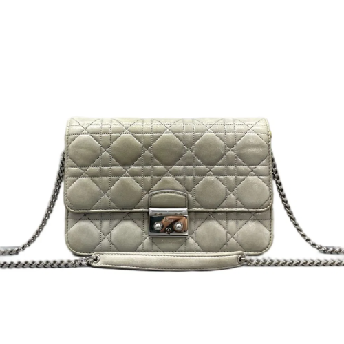 Dior Cannage Miss Dior Promenade Pouch Lambskin Grey