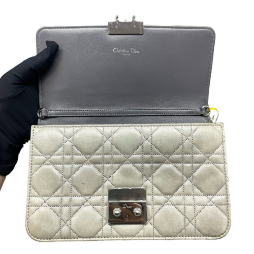 Dior Cannage Miss Dior Promenade Pouch Lambskin Grey