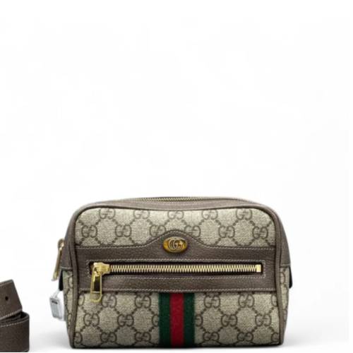 Gucci Web Small Ophidia Belt Bag GG Monogram Beige Ebony