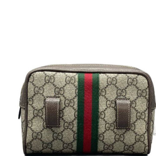 Gucci Web Small Ophidia Belt Bag GG Monogram Beige Ebony