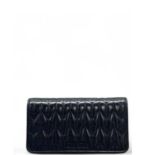 Miu Miu Wallet On Chain WOC Lambskin Black