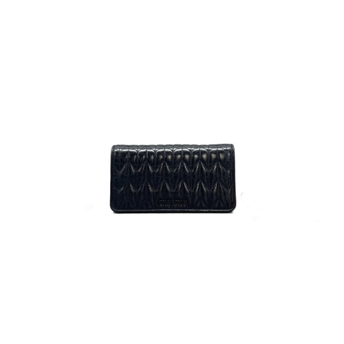 Miu Miu Wallet On Chain WOC Lambskin Black
