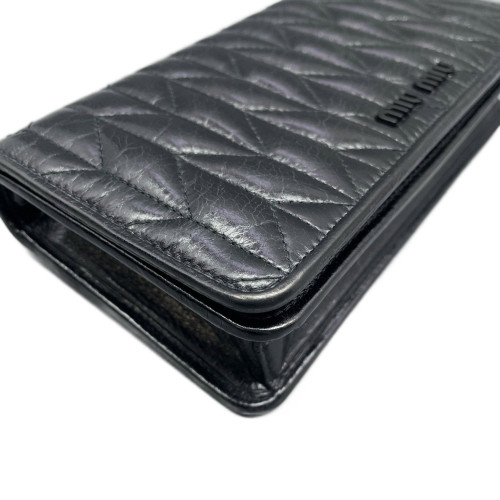 Miu Miu Wallet On Chain WOC Lambskin Black