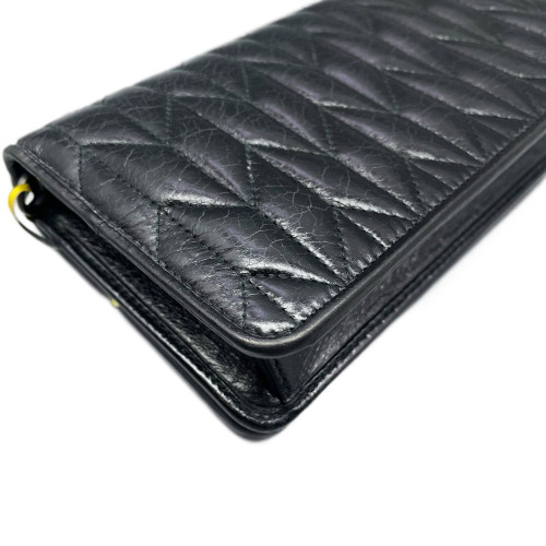 Miu Miu Wallet On Chain WOC Lambskin Black