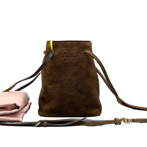 Miu Miu Bucket Suede Brown Miu Miu Bucket Suede Brown